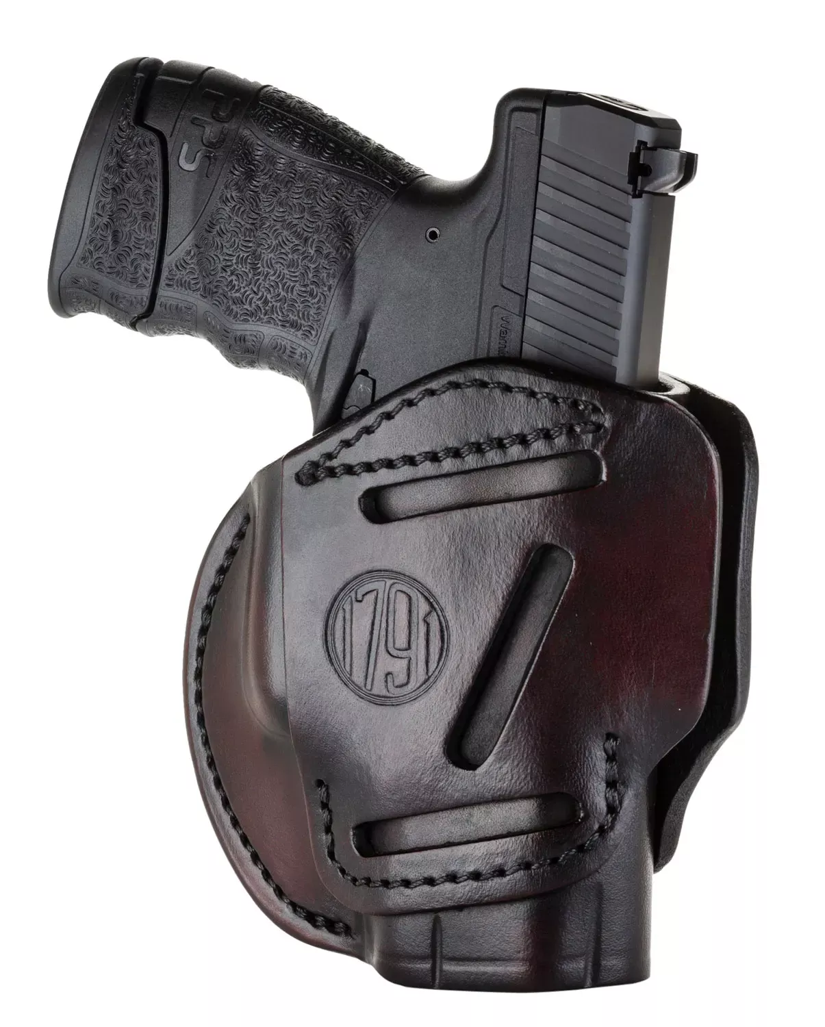 1791 Gunleather 3 Way OWB Signature Brown Leather Fits Glock 26/Ruger LC9/S&W Shield Ambidextrous Hand