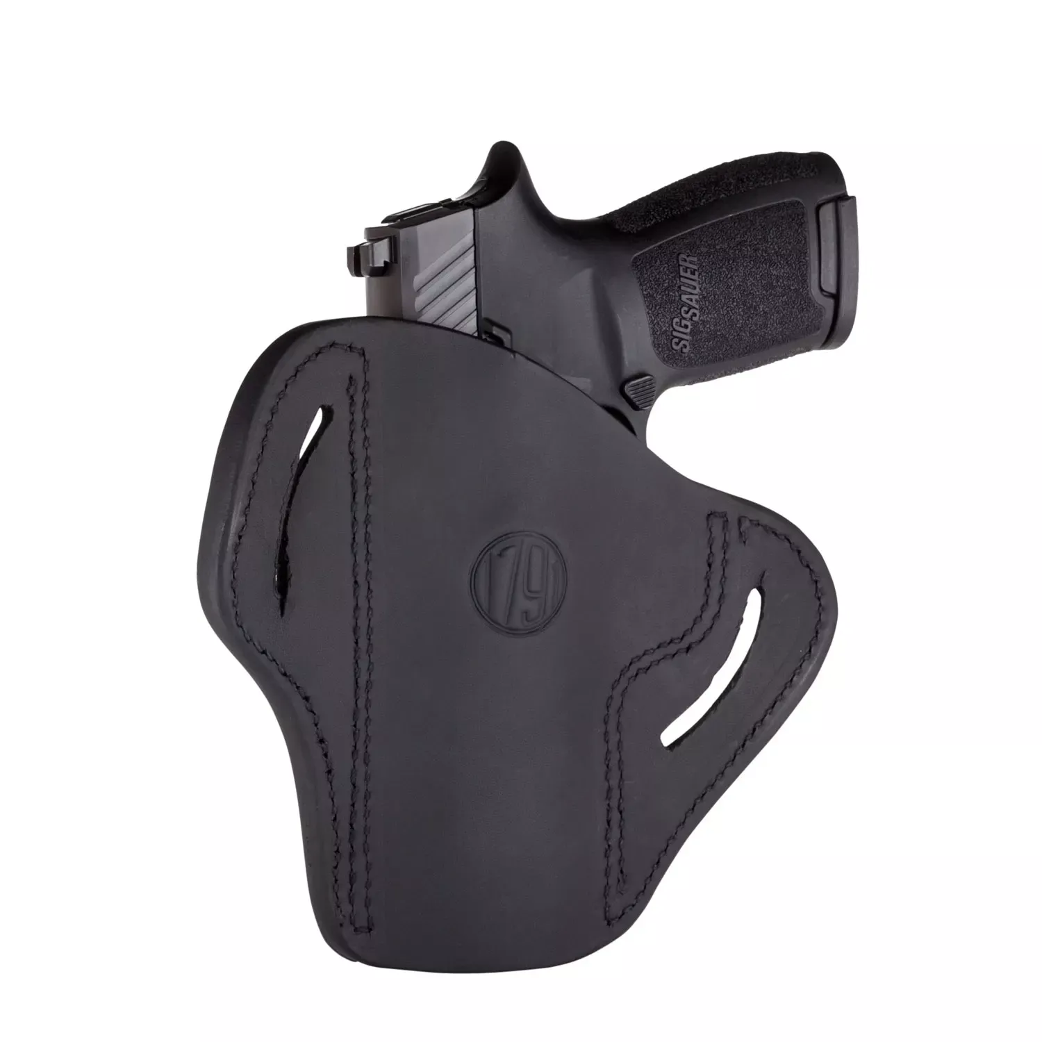 1791 Gunleather Optics Ready BH2.4 OWB Stealth Black Leather Fits Sig P320/Springfield XD-M/Walther PPQ Size 2.4 Belt Slide Mount RH