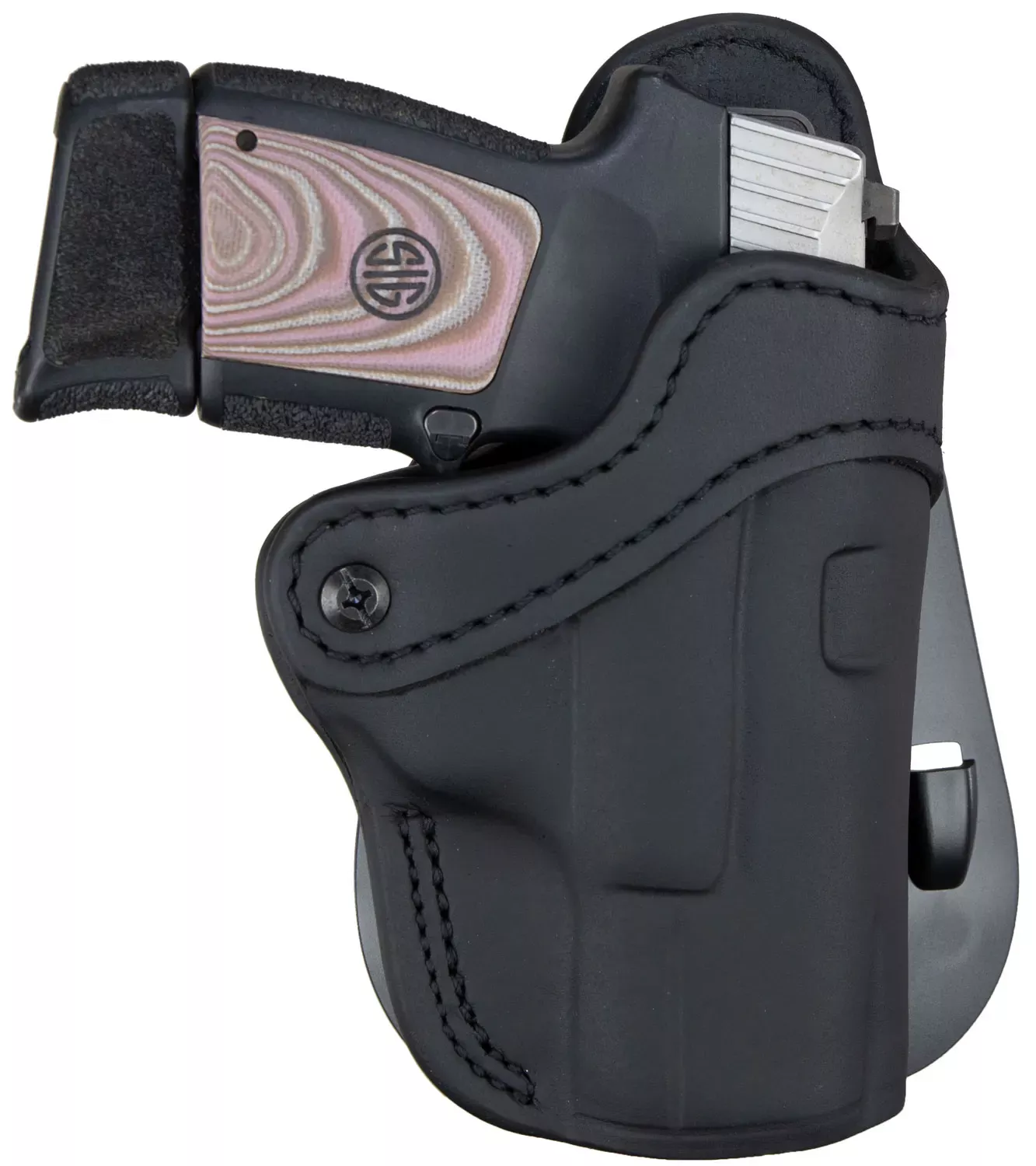 1791 Gunleather Optics Ready Paddle Holster OWB Stealth Black Leather Fits Glock 17/S&W Shield/Sprgfld XD9 Size 2.1 Belt Loop Mount RH