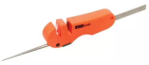 AccuSharp 4-in-1 Sharpener Hand Held Coarse Tungsten Sharpener Orange