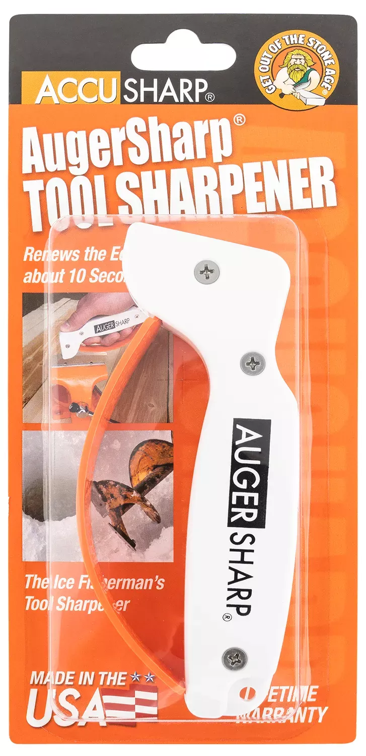 AccuSharp AugerSharp Knife & Tool Sharpener Diamond Tungsten Carbide Sharpener White/Orange