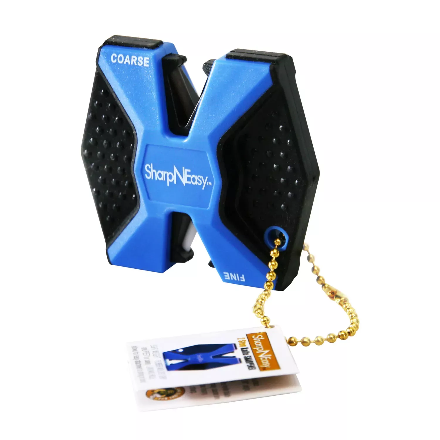 AccuSharp SharpNEasy 2-Step Hand Held Fine Coarse Ceramic Stone Sharpener Plastic Handle Black/Blue