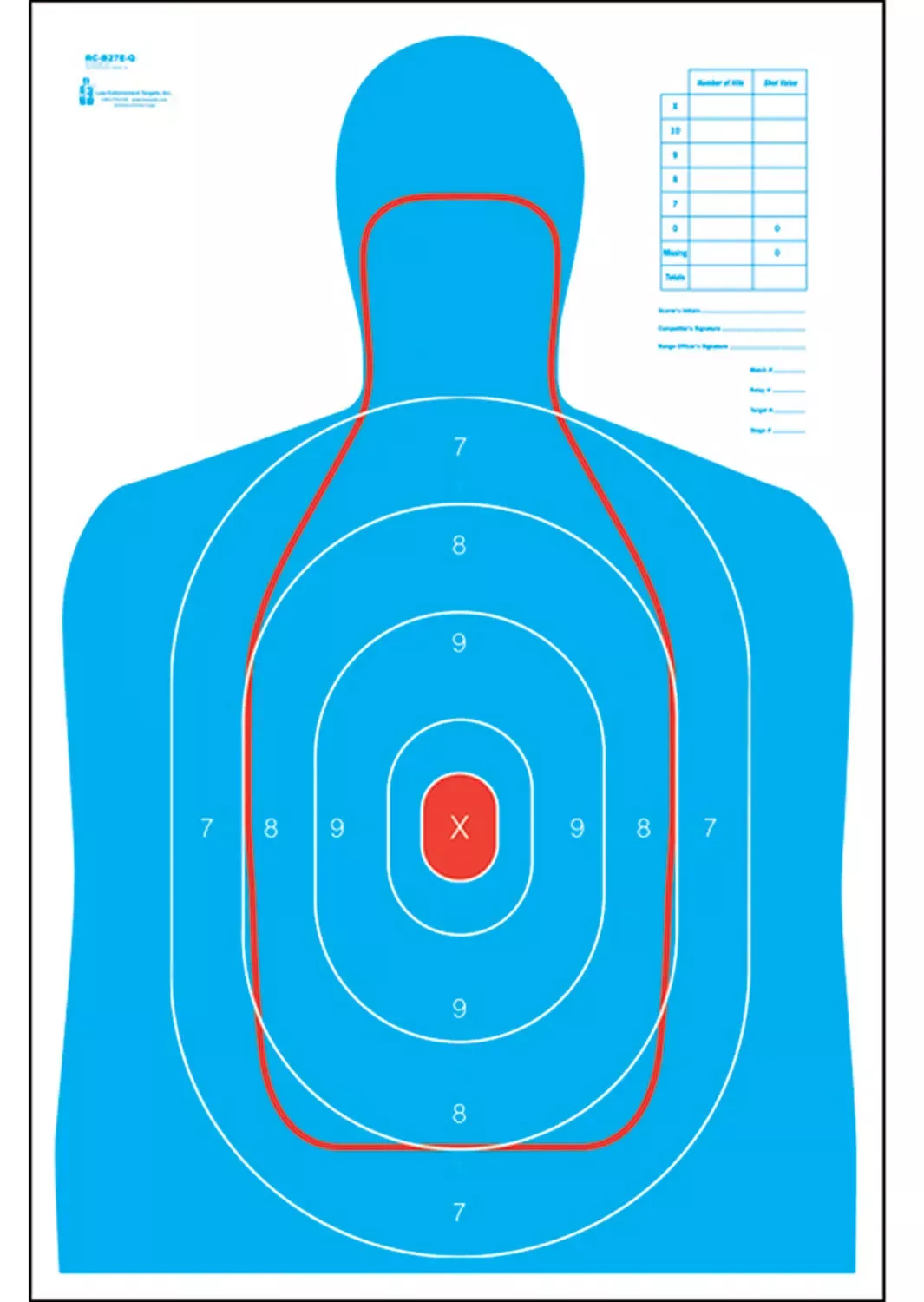 Action Target and FBI Q Combination Combo Silhouette Paper 100 Per Box