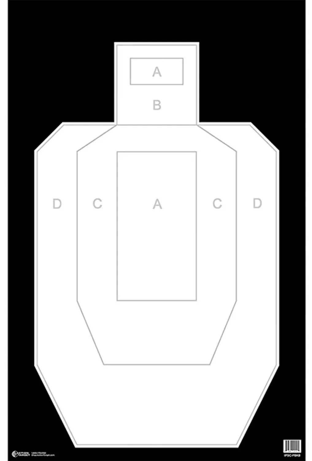 Action Target High Visibility IPSC/USPSA Silhouette Heavy Paper Hanging High Visibility 100 Per Box