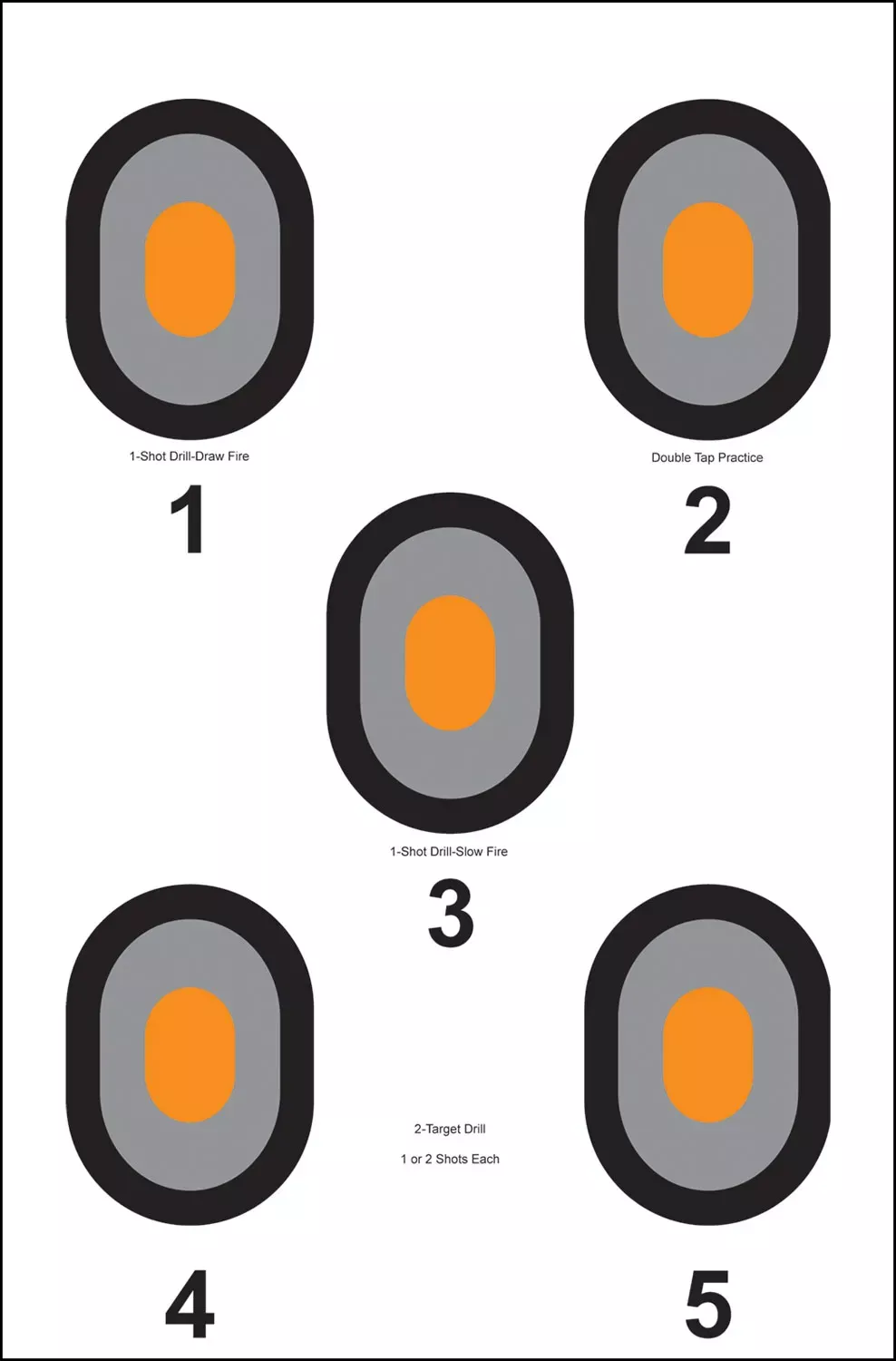 Action Target Paper Bullseye 23"x35" Multi-Color Gry/Blk/Org 100 Per Box