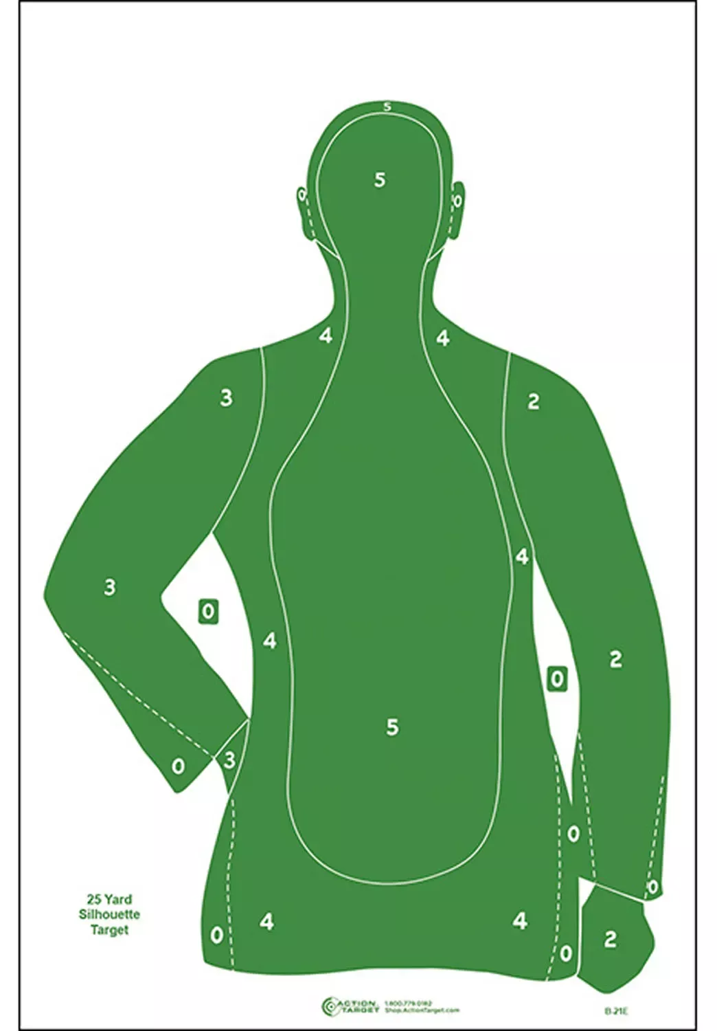 Action Target QualificationSilhouette Paper Hanging 23″ x 35″ Green 100 Per Box
