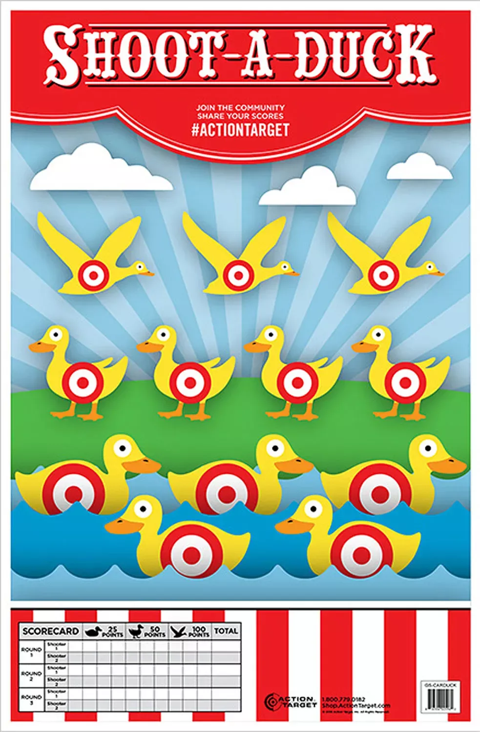 Action Target Shoot-A-Duck Ducks Paper Hanging 23″ x 35″ Multi-Color 100 Per Box
