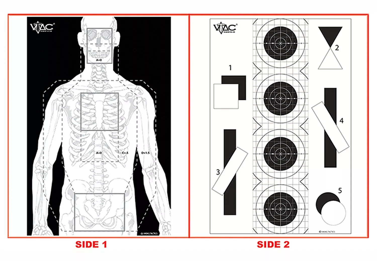 Action Target Training Viking Tactics Double Sided Marksmanship/Silhouette Heavy Paper 23″ x 35″ Black/Gray/White 100 Per Box