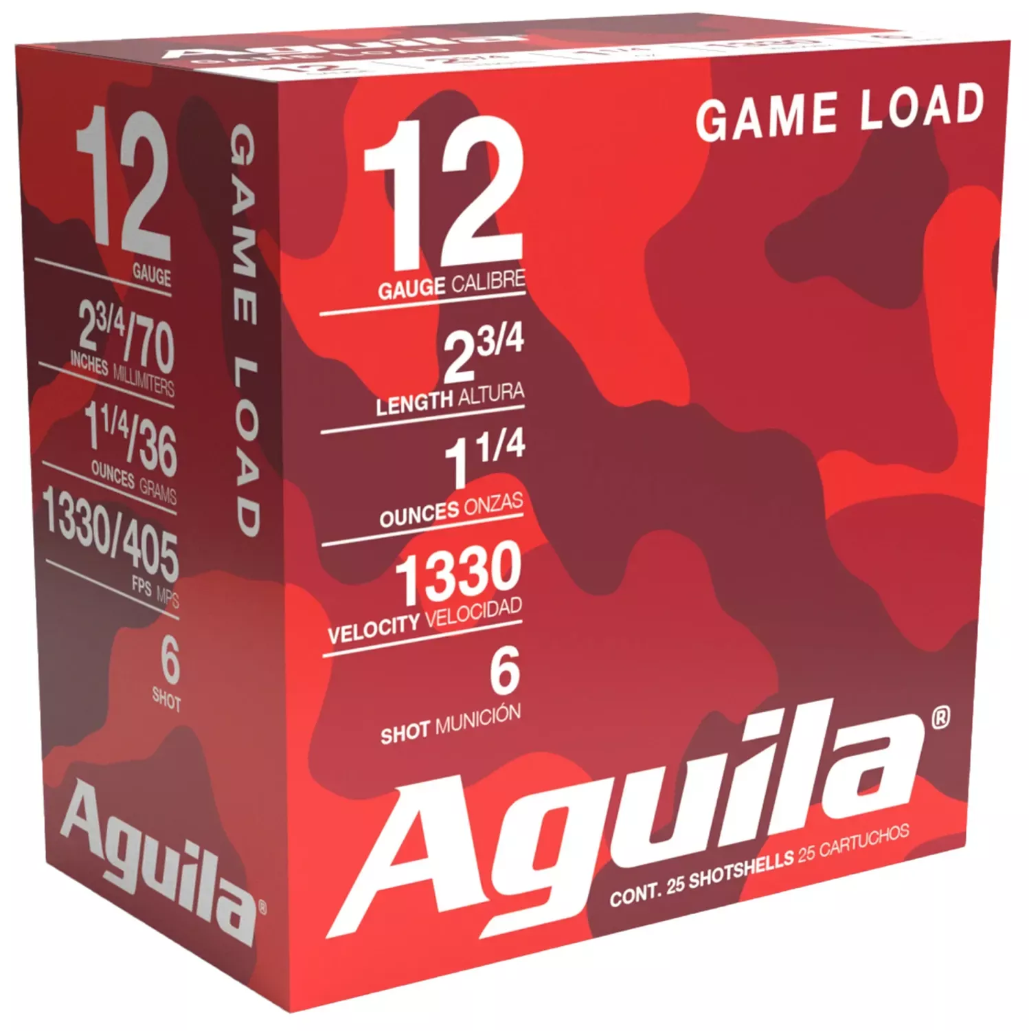 Aguila Birdshot High Velocity 12ga 2.75" 1-1/4 oz #6 Lead Shot 25 Shells Per Box