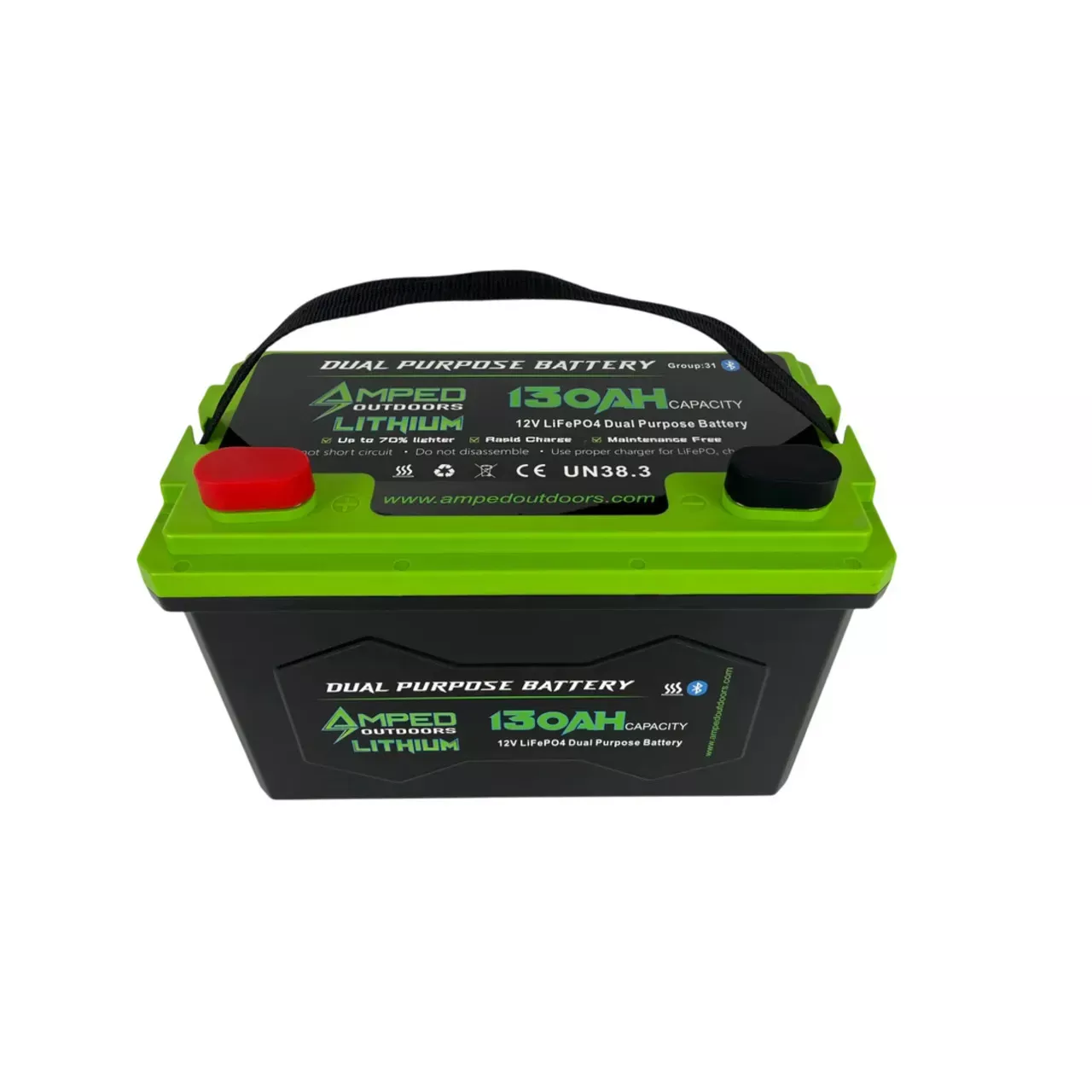 Amped Outdoors Dual Purpose Lithium Battery 130Ah 12.8V