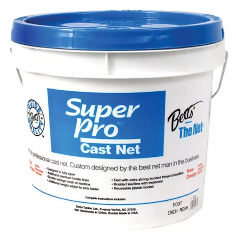 Betts Super Pro 8' Cast Net #24 Series 1/4 Mesh"