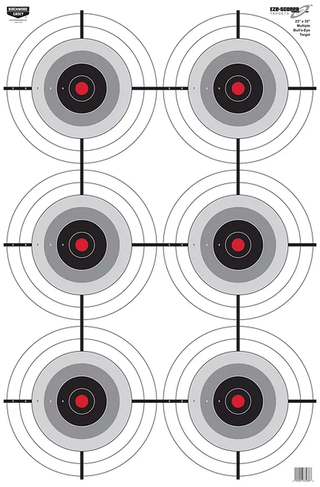 Birchwood Casey EZE-Scorer6-Bullseye Paper Target 23" x 35" 100 Per Pack