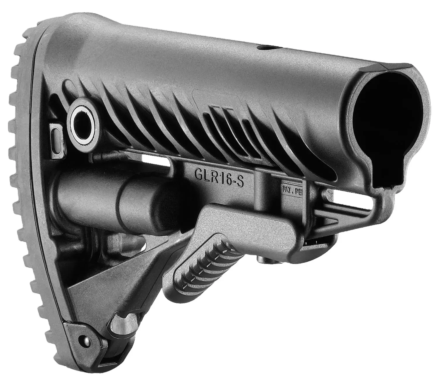 FAB Defense GLR-16 Buttstock Matte Black Synthetic Fixed Storage Compartment & Anti-Rattle Mechanism for AR-15, M16