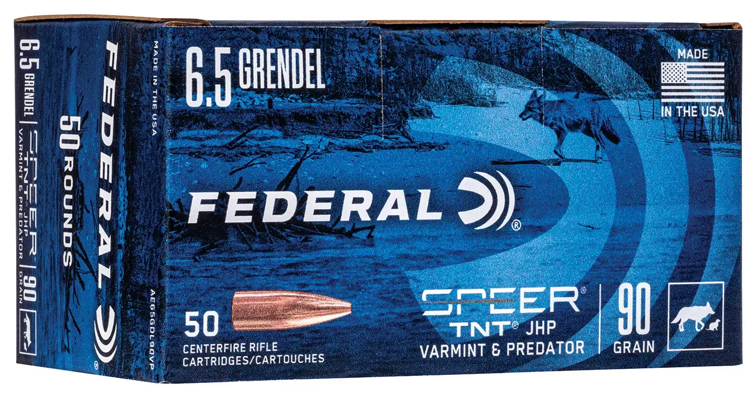 Federal American Eagle Varmint & Predator 6.5 Grendel 90 Gr. JHP 50/Box