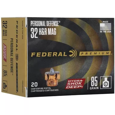 Federal Hydra-Shok Deep, 32 H&R, 4.00″ Barrel, 20 Rds, Brass
