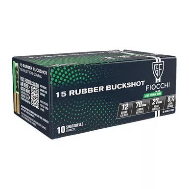 Fiocchi 12LERB10, 12 Gauge, 2.75" Barrel, 10 Rds, Rubber Buckshot