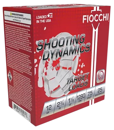 Fiocchi 12SDHV75 Shooting Dynamics Target, 12 Gauge, 2.75" Barrel, 250 Rds