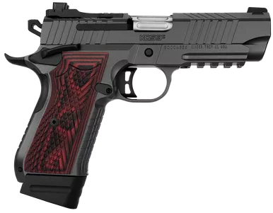 Kimber Mfg.,inc 3100024 KDS9C Rail 9mm 15+1 18+1 4.09″ KimPro Gray Red/Black Front and Rear Serrations Stainless Steel Black Crosshatch cut G-10 Grip