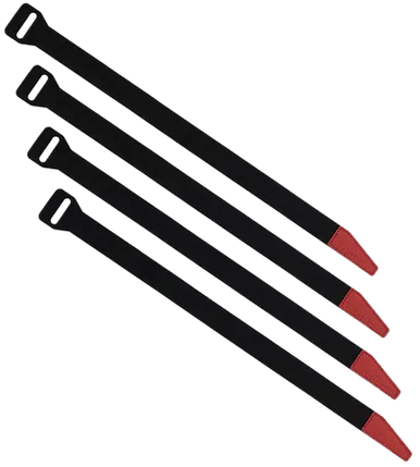 Magpul DAKA Gear Straps, 12" Length, Black/Red, 4 Pack