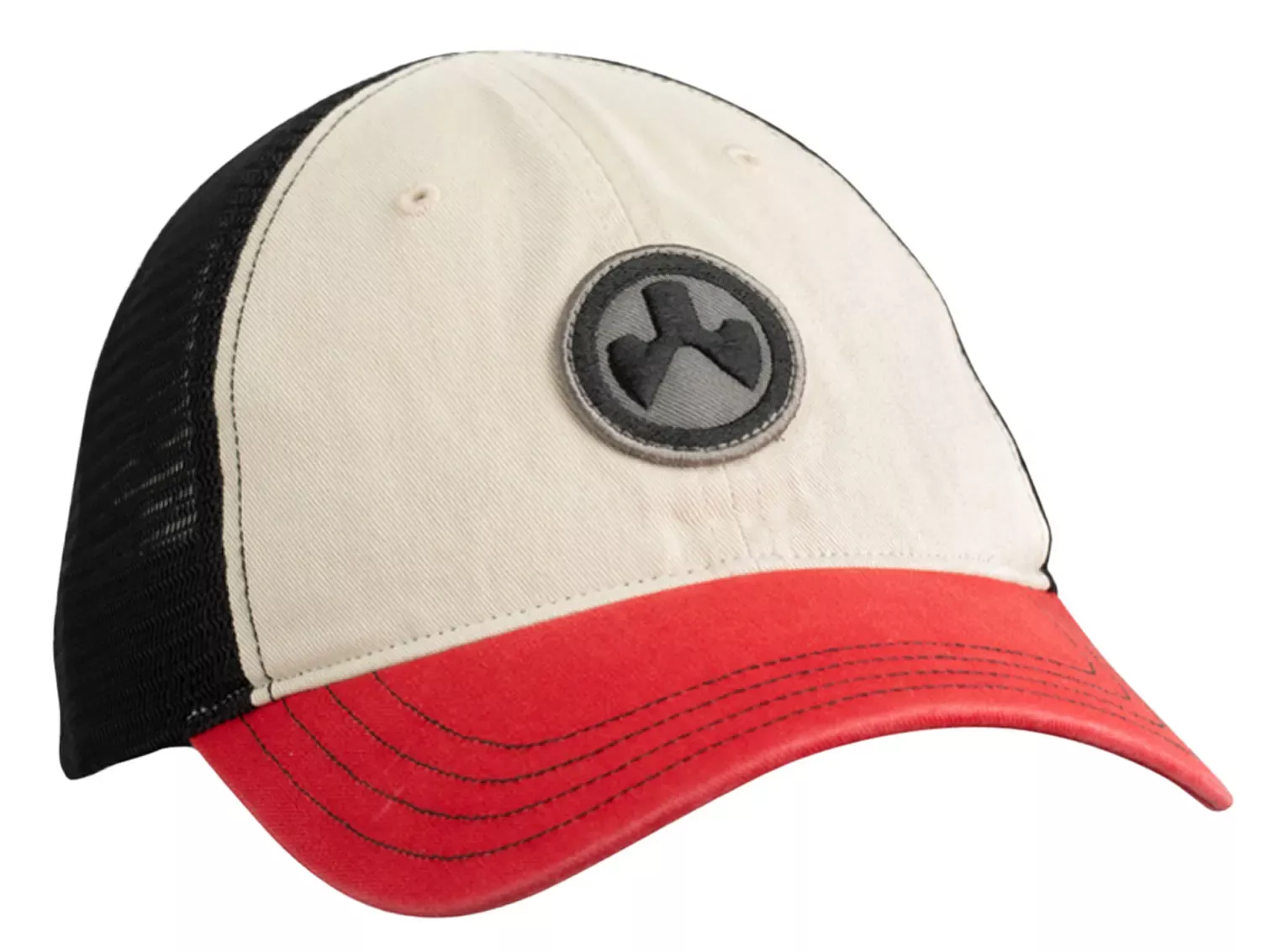 Magpul Icon Patch Trucker Hat Stone/Red/Black Adjustable Snapback OSFA Unstructured