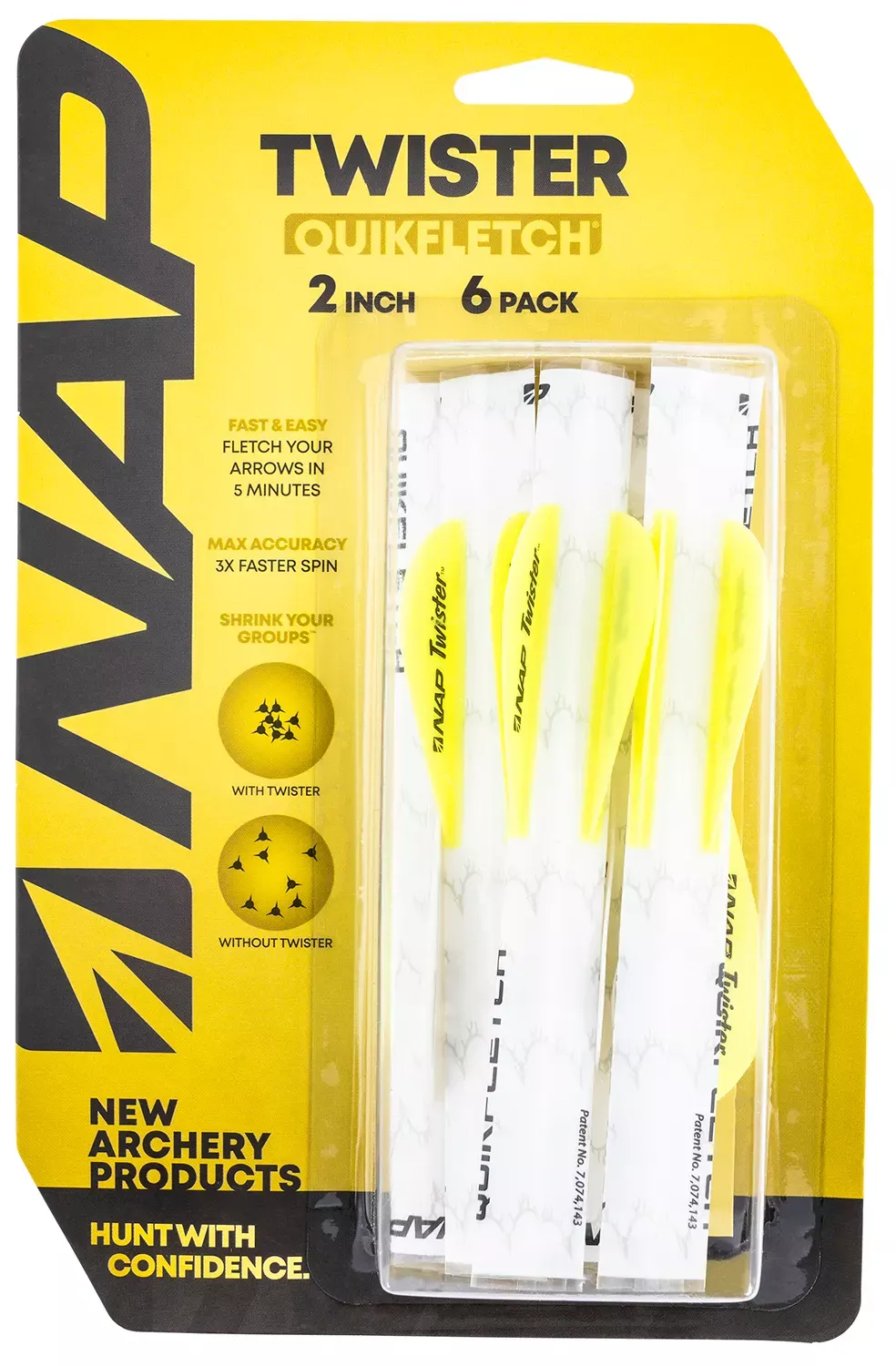 NAP Twister Quickfletch 2″ White and Yellow NAP60636