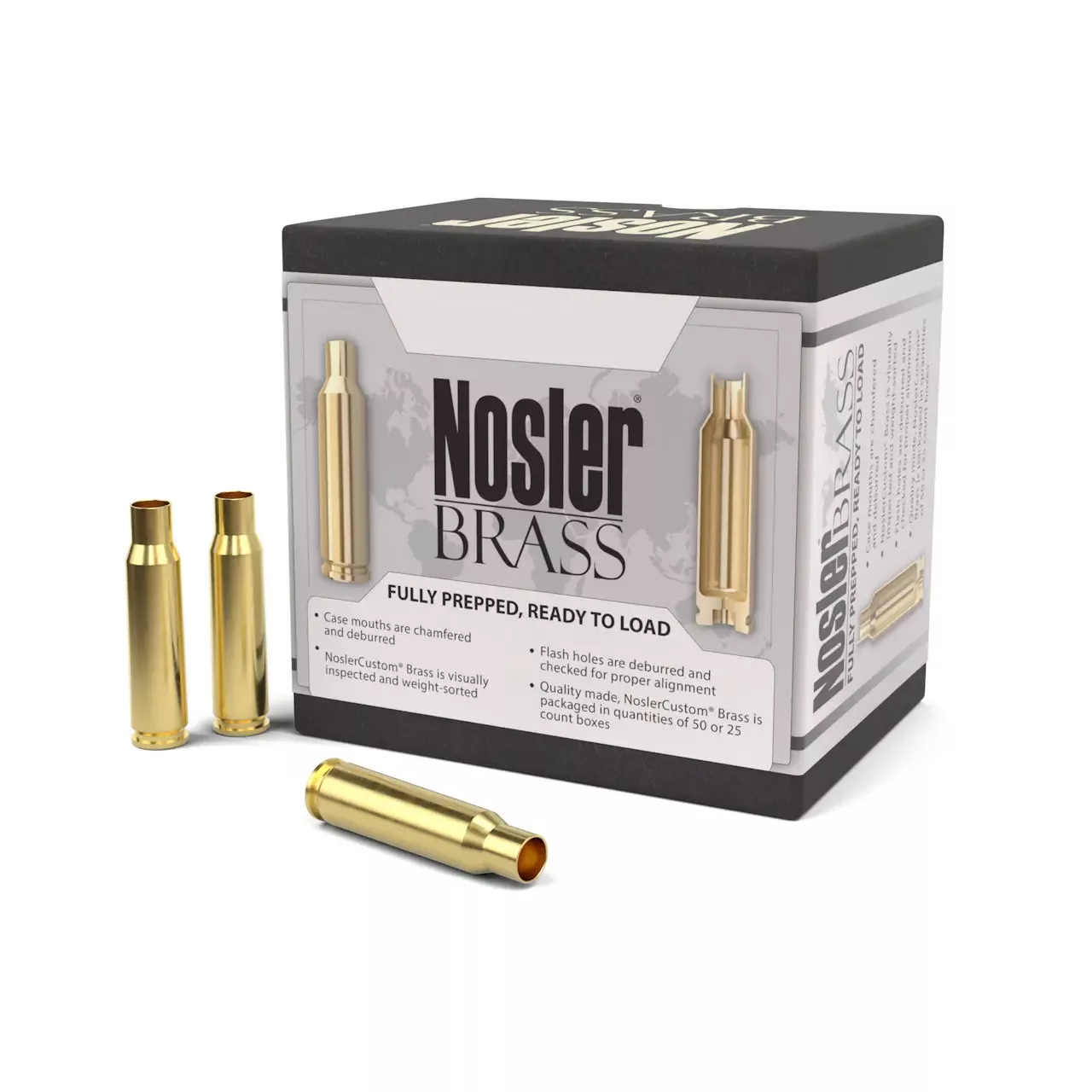 Nosler Unprimed Brass Cases .280 Ackley