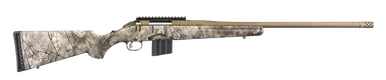 Ruger 26986 AmericanFull Size 350 Legend 5+1 22" Burnt Bronze Cerakote Threaded Barrel, Picatinny Rail Steel Receiver, GoWild Camo I-M Brush Fixed Synthetic Stock, Right Hand