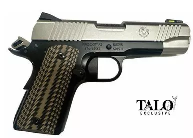 Ruger SR1911 CCO, 9MM, 4.25" Barrel, 7 Rds, Stainless/Black