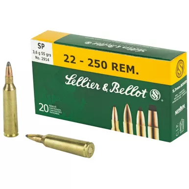 S&B 22-250 55GR SP 20/500