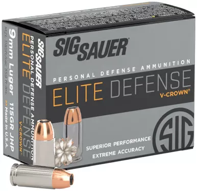SIG Sauer V-Crown, 9MM, 115 Grain, 20 Rds