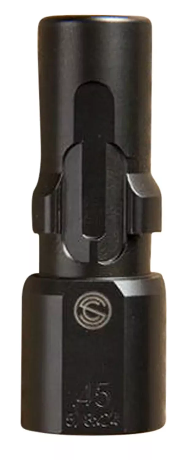 SilencerCo 3-Lug Muzzle Device, 45 ACP, 5/8"-24 Threads, Black