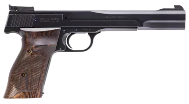 Smith & Wesson 130512 41Full Size Frame 22 LR 10+1, 7" Blued Button Rifled Steel Barrel, Serrated Slide & Frame, Checkered Wood Target Grip