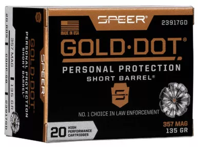 Speer Gold Dot 357 Mag, 135 Gr, GDHP SB, 20 Rds