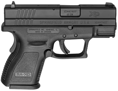 Springfield Armory XD9802HC XDCompact Frame 40 S&W 12+1, 3" Black Melonite Steel Barrel & Serrated Steel Slide, Black Polymer Frame w/Picatinny Rail