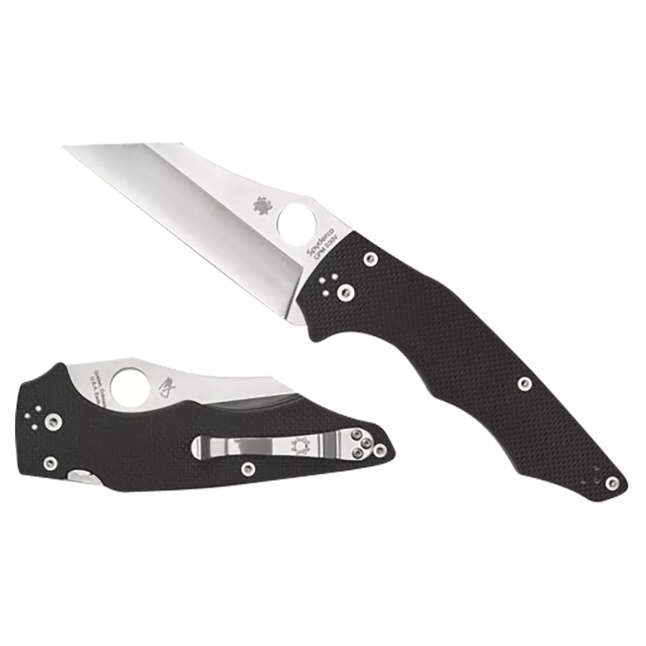 Spyderco YoJumbo 3.98" Folding Wharncliffe Plain Stonewashed CPM S30V SS Blade
