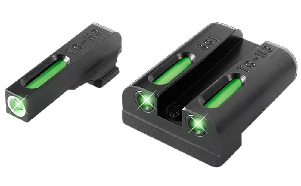 TruGlo TFX3-Dot Set Tritium Fiber Optic Green White Outline Front Green Rear Nitride Fortress Finished Frame