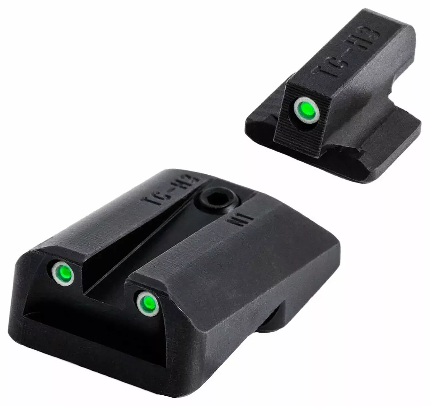 TruGlo Tritium Pro Night Sights Square Green with White Outline Front/U-Notch Green Rear with Nitride Fortress Finished Frame for Kahr K,MK,P,PM,T,TP with New Dovetail (after 2004)