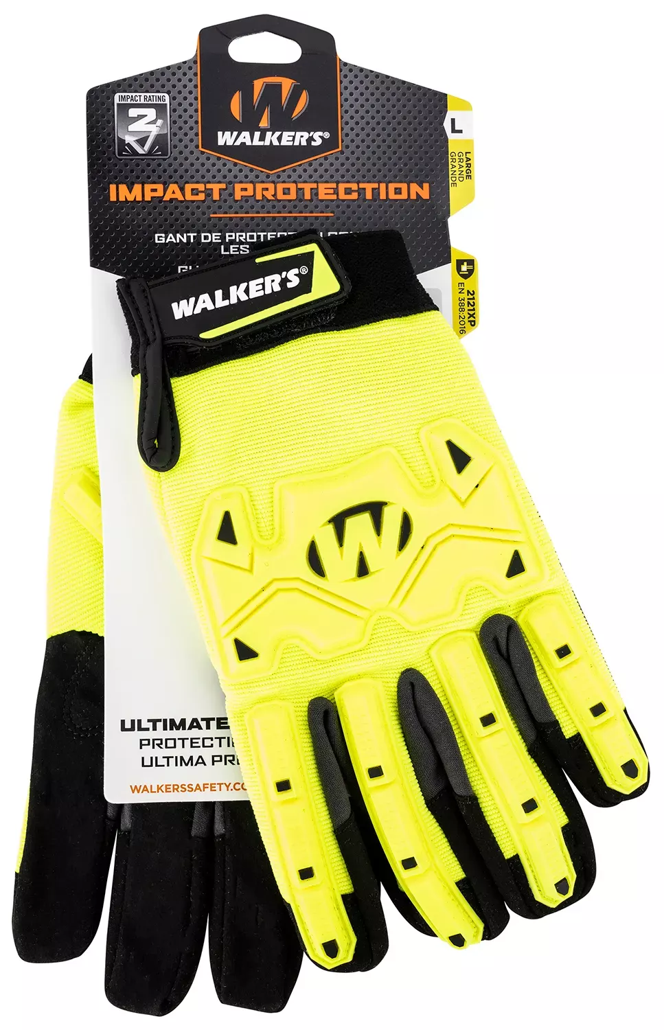 Walker’s Impact Protection Gloves Yellow/Black Synthetic/Synthetic Leather Small