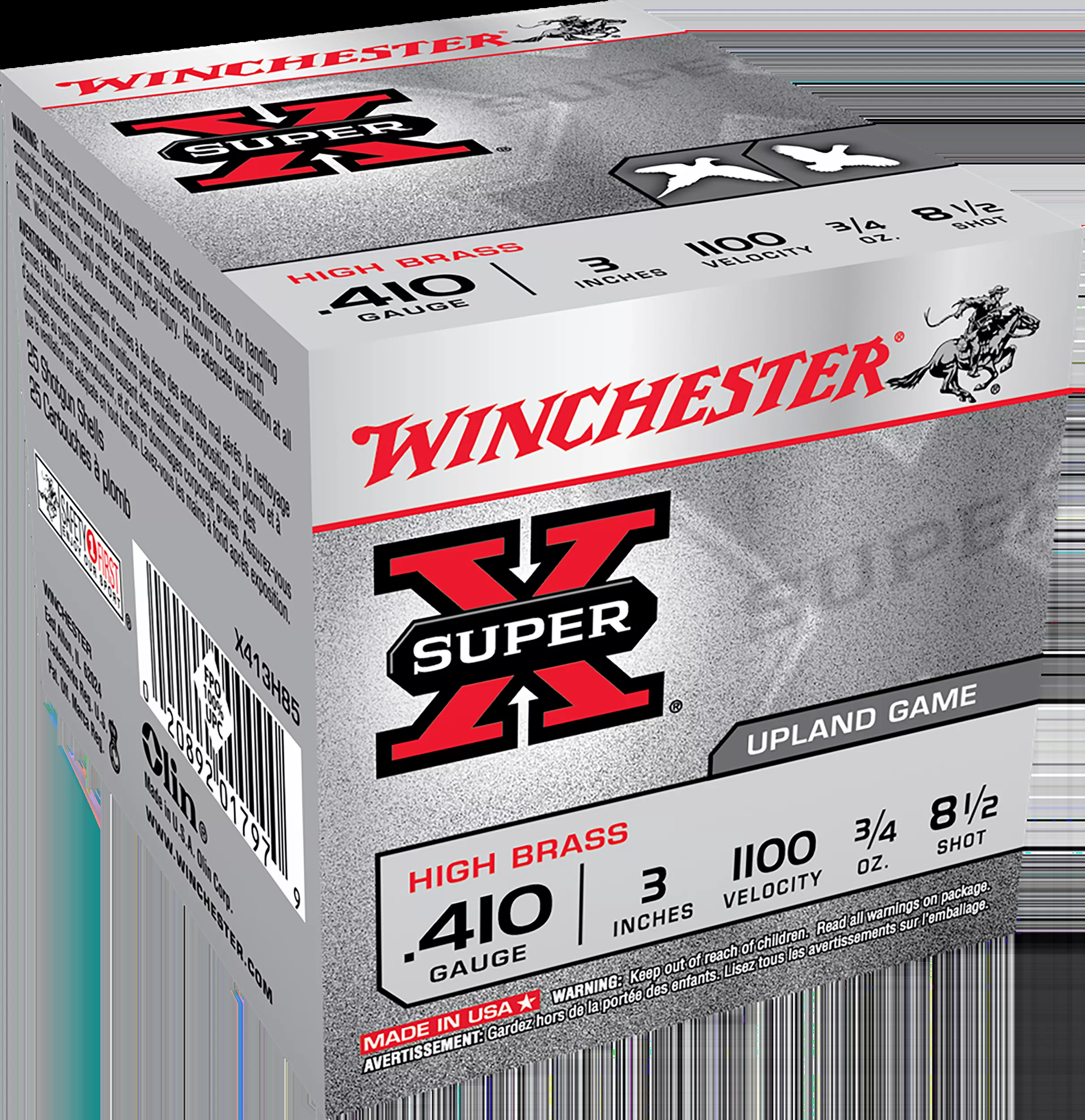 Winchester Ammo Super X High Brass 410 Gauge 3" 3/4 oz 8.5 Shot 25 Bx/ 10 Cs